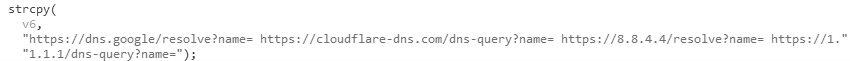 圖5 NOOPDOOR會使用DNS over HTTPS(DoH)來隱藏IP位址查詢。