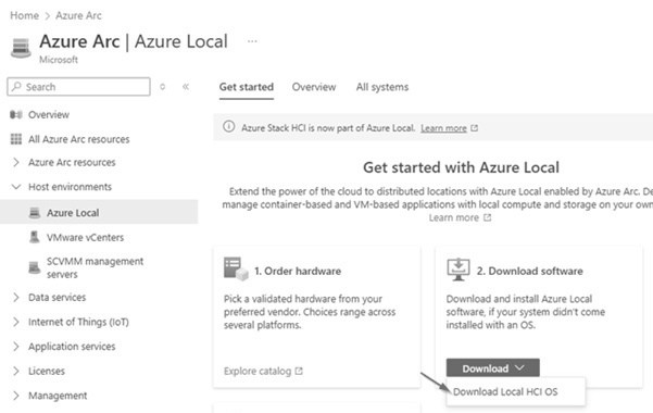 圖7 進入Azure Local頁面下載最新版本的Azure Local 24H2映像檔。