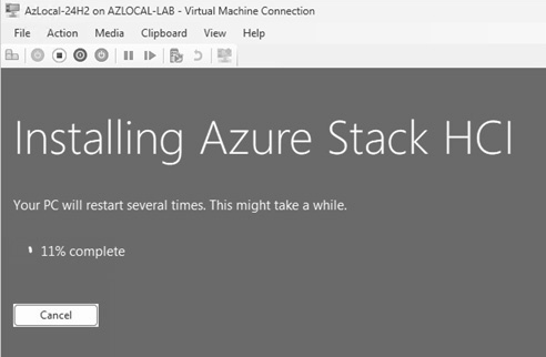 圖9 安裝最新Azure Local 24H2版本超融合作業系統。