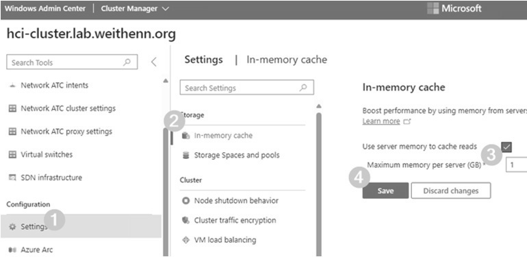 圖17 組態設定CSV in-memory read cache使用多少記憶體空間。