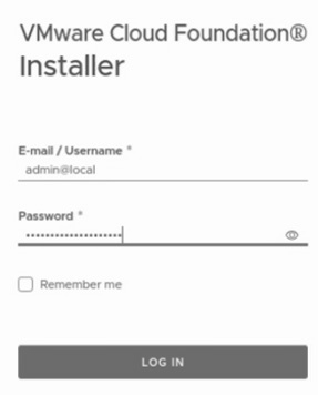 圖7 準備登入VCF Installer以便部署VCF運作環境。